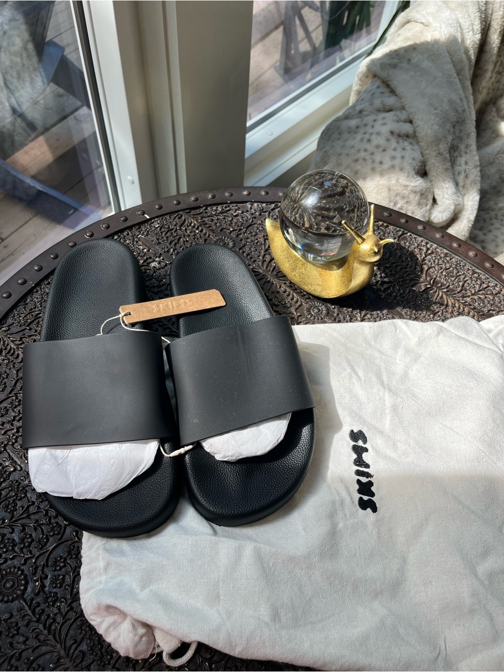 SKIMS MENS POOL SLIDES ONYX M 9-10